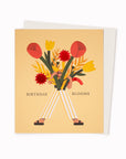 Birthday Blooms Greeting Card is a shiny floral bouquet themed birthday card featuring artwork by digital illustrator, Ana Gaman.
