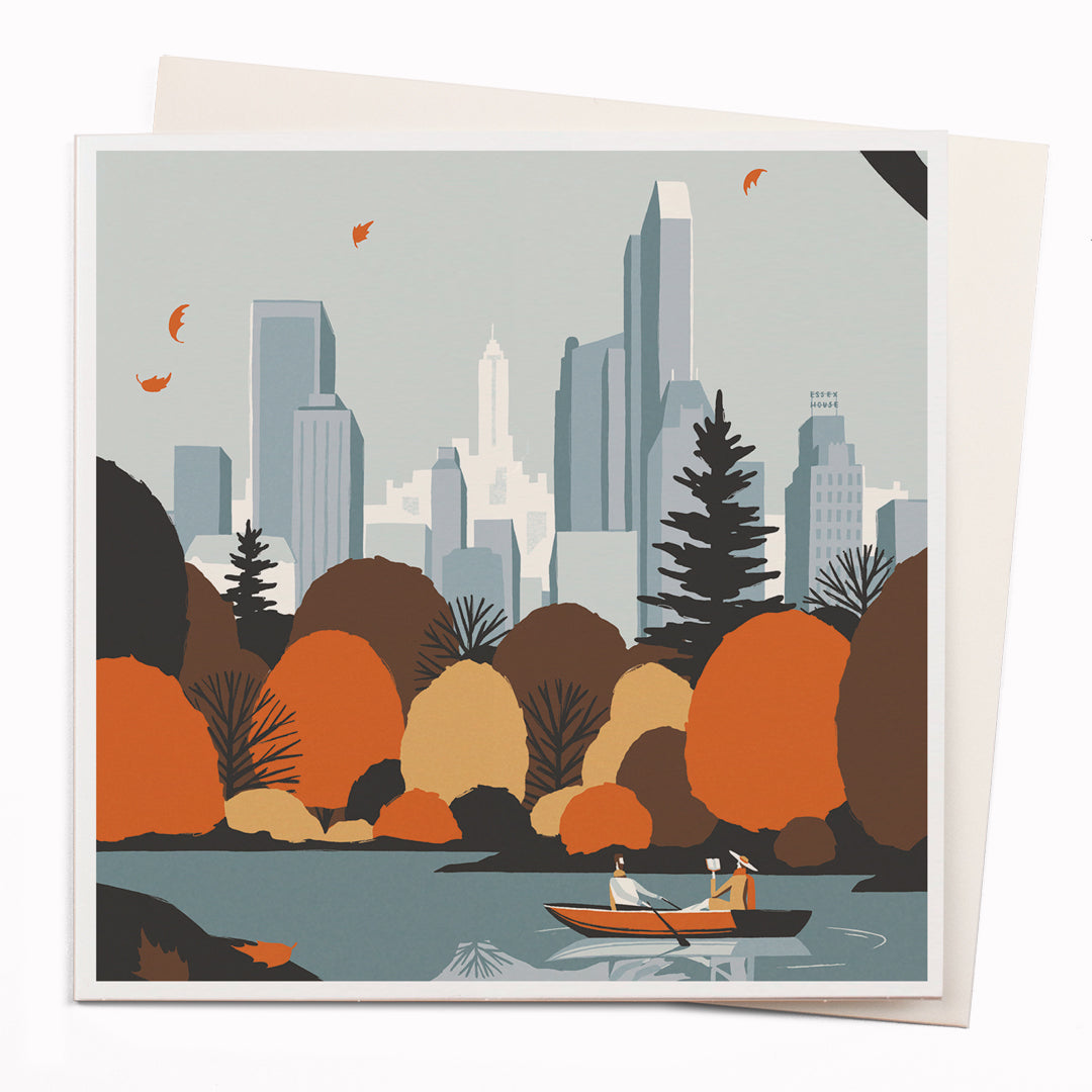 Travel illustrator David Doran's illustrations are like a little holiday in the form of a greeting card. This is a beautiful contemporary illustration of a view from Central Park overlooking downtown NYC.