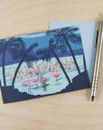 Twilight Flamingos | Enamel Pin Badge Card | Katy Welsh