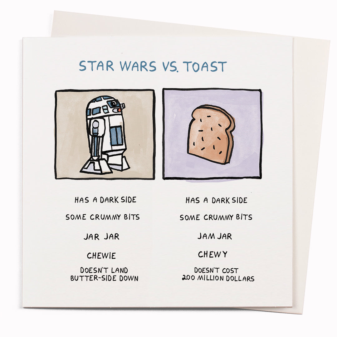 Star Wars Vs. Toast | Humour Greeting Card | Wrong Hands by John Atkinson