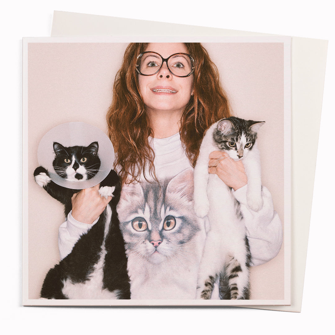 Craxy cat Lady  is part of USTUDIO Design's 1000 Words range - a 'slice of life' licensed photography collection with a focus on humour and sometimes with a little digital manipulation to help the fun along.