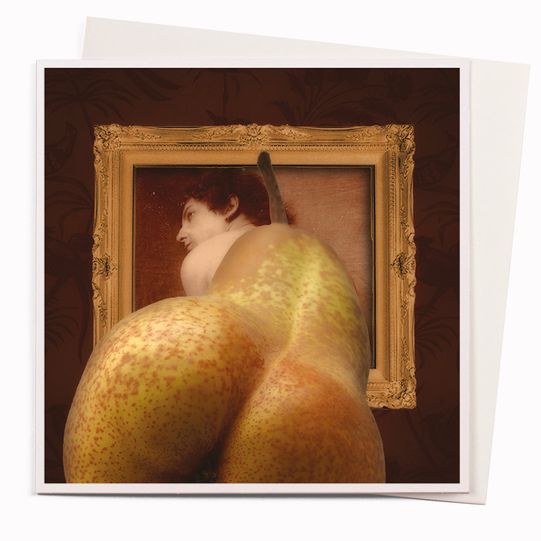 Pear Derriere card is part of the 1000 Words - Slice of life licensed photography collection with a focus on animal shenanigans and the ridiculous.