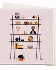 Aztec Shelf is an interior design themed note card featuring typically playful illustration by Copenhagen based artist, Anders Arhoj from the infamous Studio Arhoj. The notecard has been left deliberately blank inside for your own personal message and is suitable to send for any occasion.