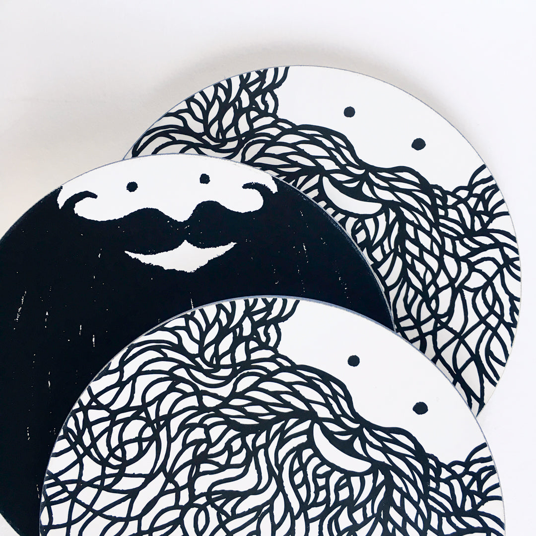 Bernard + Samuel | Set of 2 Plates | Beardy by Phil Jones