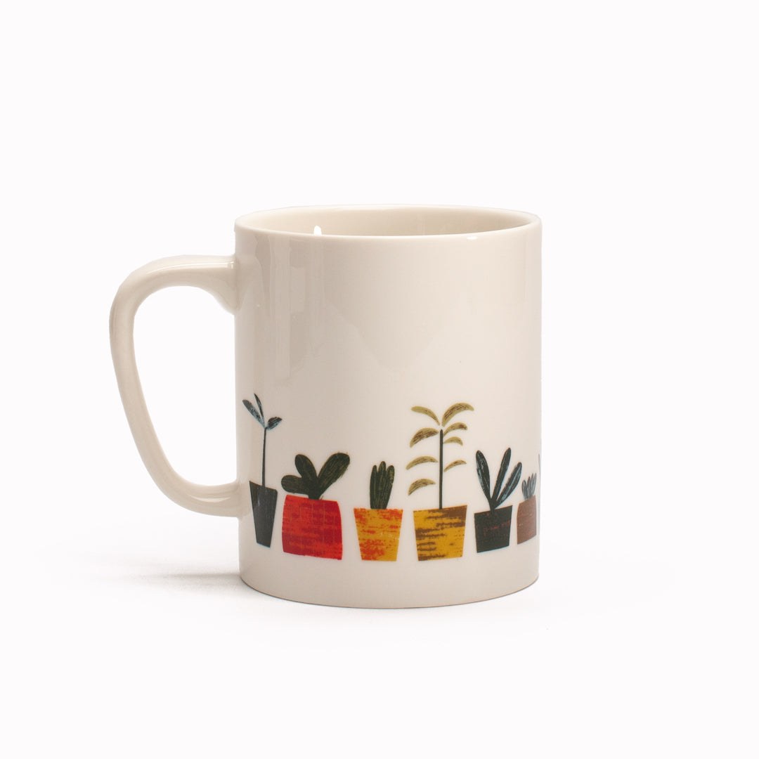 Little Plants mug is a white porcelain mug featuring beautifully simple and naïve illustration by Madrid based artist, Blanca Gomez for USTUDIO Design.&nbsp;