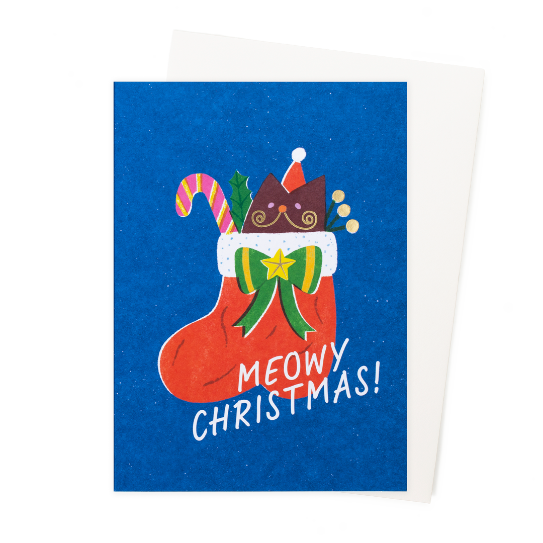 Meowy Christmas | Christmas Card | Megan Du