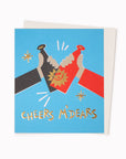 Cheers M'Dears Greeting Card is a jovial, beer clinking celebratory birthday card featuring artwork by artist and screen printer, David Newton.