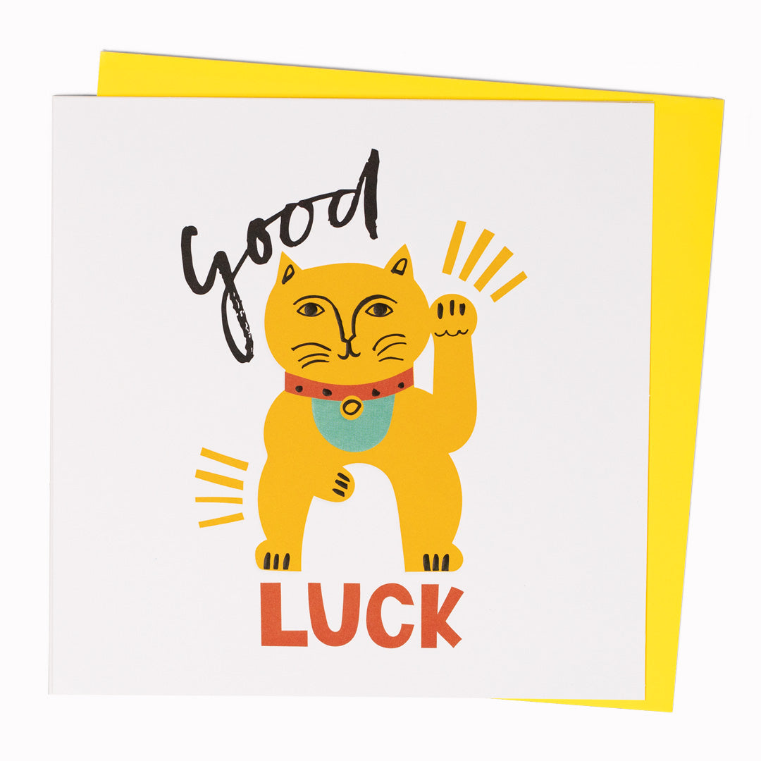 USTUDIO Design Illustration Good Luck Card | Good Luck Cat