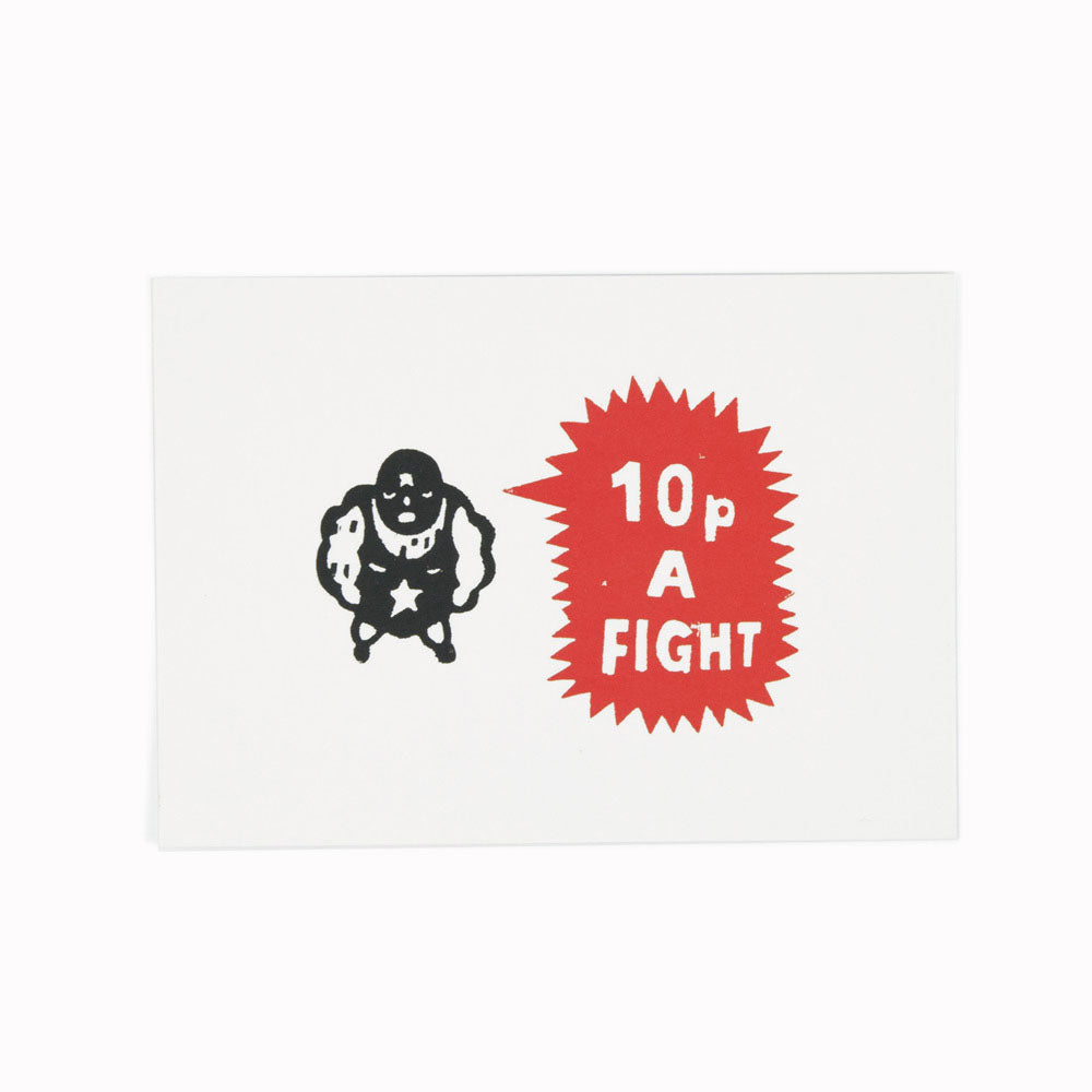 10p A Fight | Illustration Postcard | Paul Bower