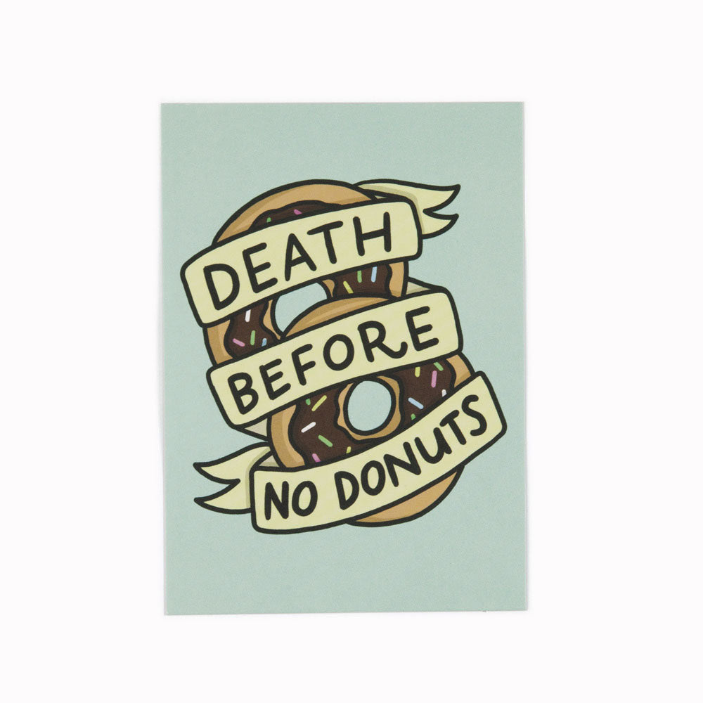 Death Before No Donuts | Illustration Postcard | Josh LaFayette