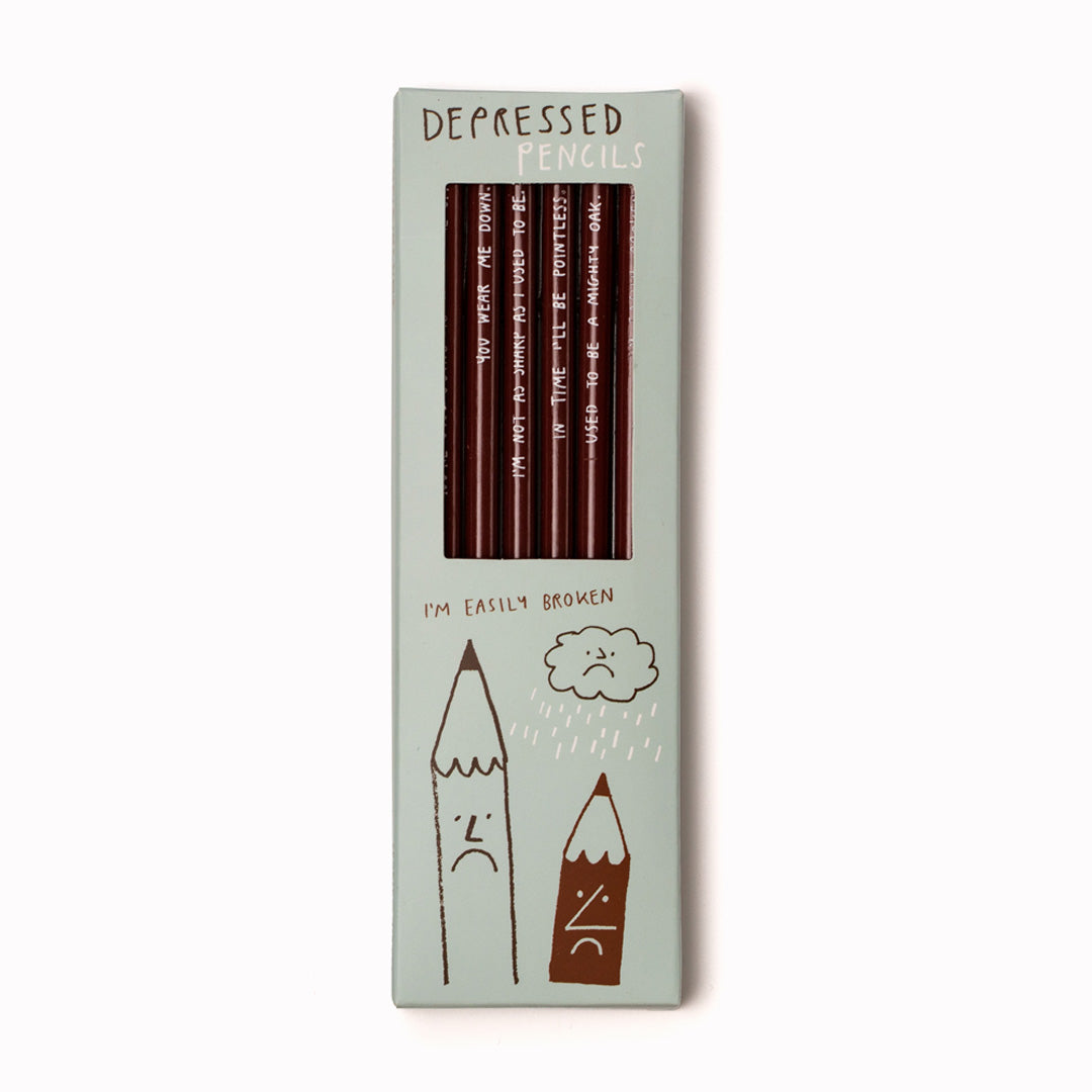 Depressed | Set of 6 HB Pencils | Sharp + Blunt