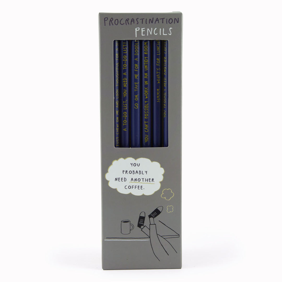 Procrastination | Set of 6 HB Pencils | Sharp + Blunt