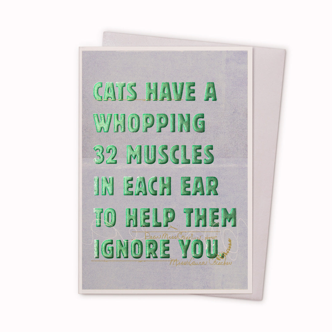 32 Muscles | Typographic Humour Note Card