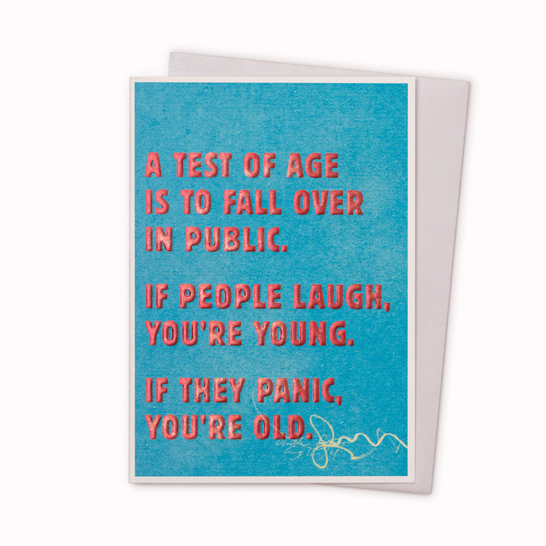 Age Test | Typographic Humour Note Card