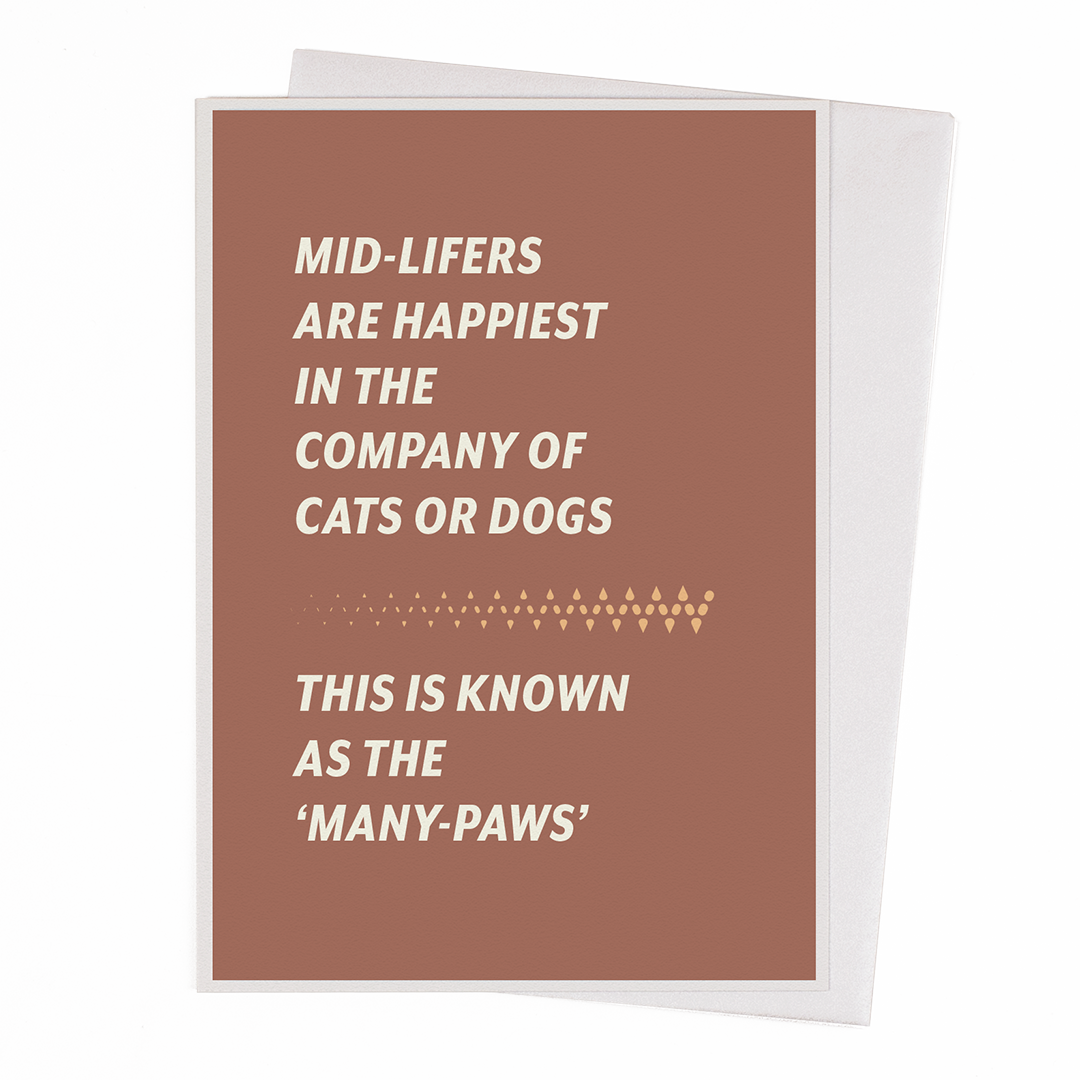 Many Paws | Typographic Greeting Card