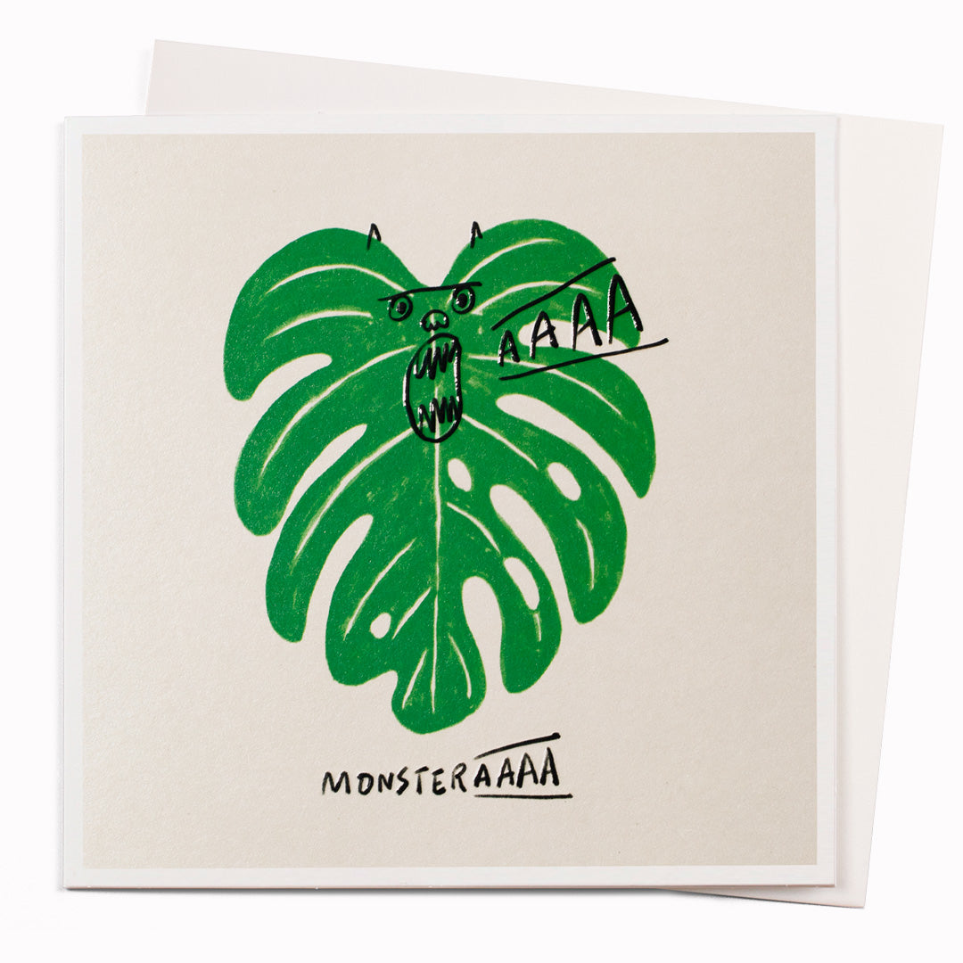 USTUDIO Design Funny Contemporary Art Notecard | Monsteraaa by Lim-Heng ...