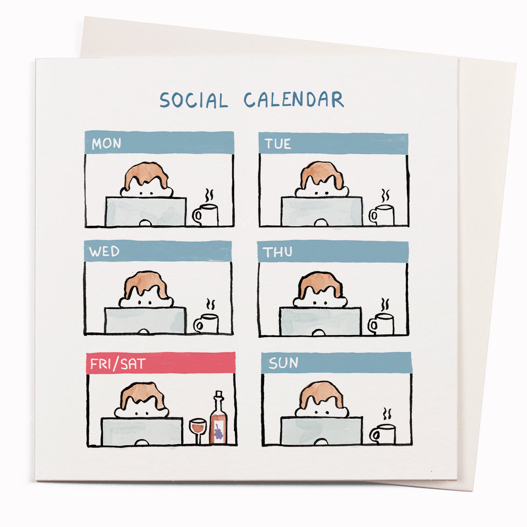 Social Calendar | Humour Greeting Card | Wrong Hands by John Atkinson
